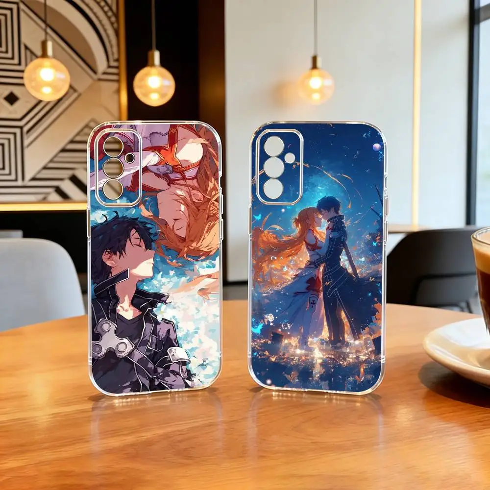 

Kirito & Asuna Anime Phone Case For SamsungA10,12,20,21S,30,31,40,50,51,52,70,71 Transparent Cover