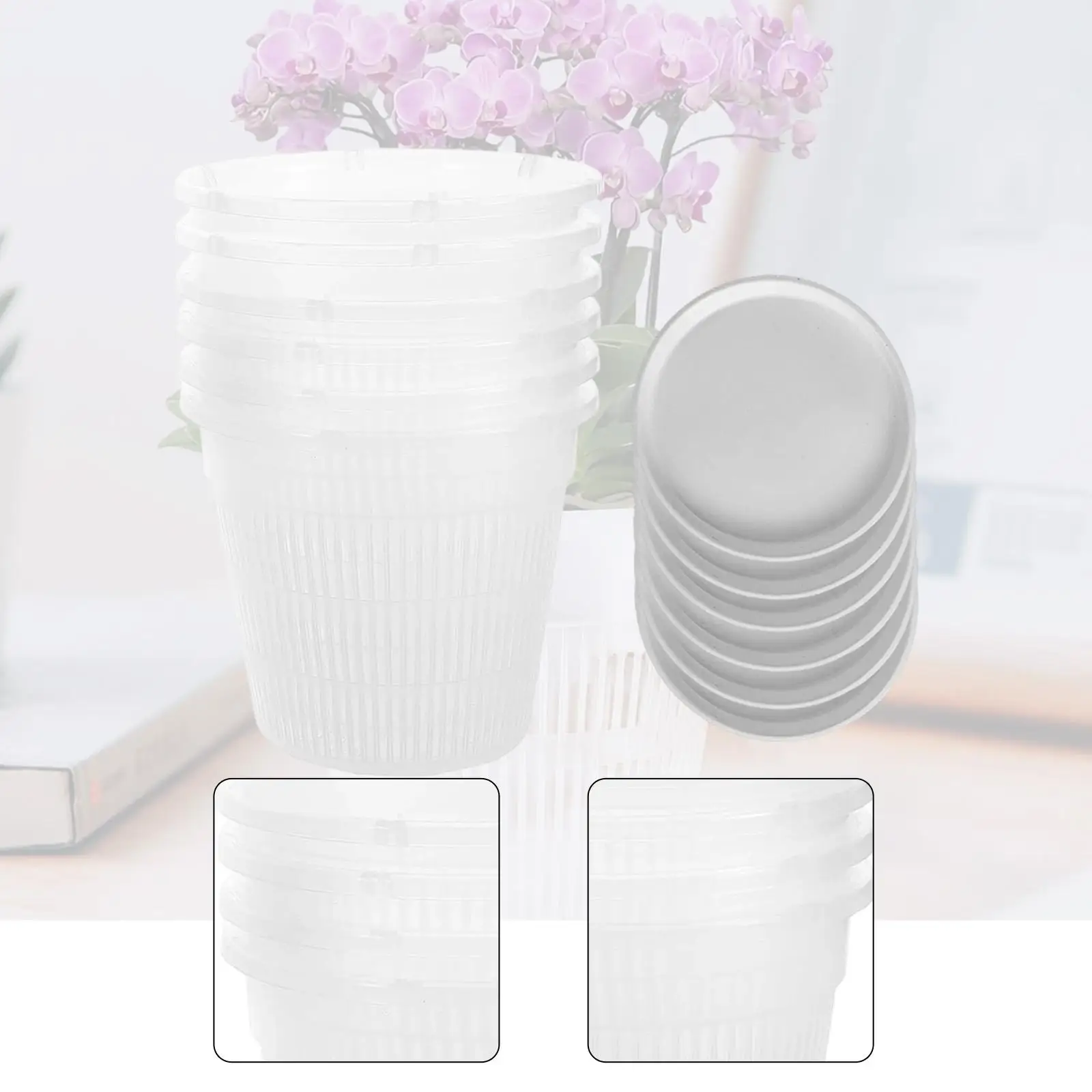 Orchid Planters with Drainage Holes Hydroponic Mesh Cups Reusable Flower Pot for Garden Home Decoration