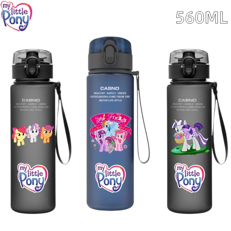 

New Anime 560ML Pony Series Water Bottle Portable Children's Plastic Outdoor Sports Large Capacity Water Bottle Christmas Gift