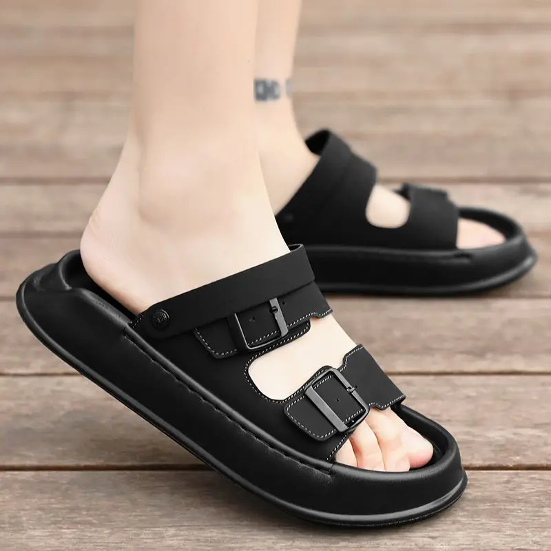 Vietnam Style Men Sandals Summer Outdoor Walking Shoes Anti-Skid Soft Bottom Fisherman Sandals Quick Dry Trekking
