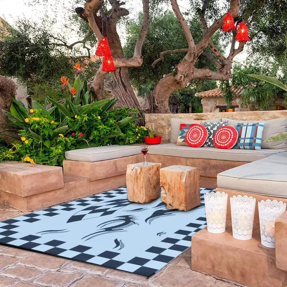 

RV Outdoor Plush Polypropylene Reversible Weatherproof Carpet and Terrace Camping Mat