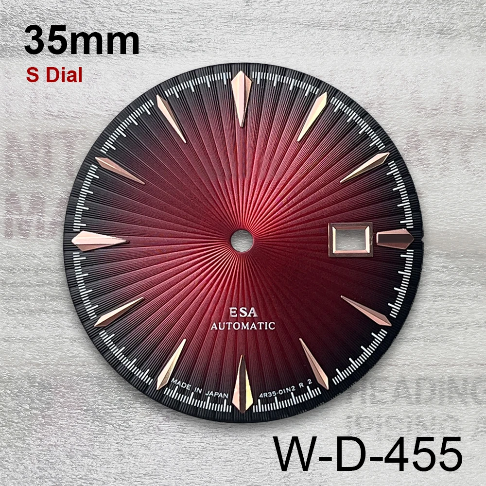 35mm Cocktail S Dial Fit NH35 Automatic Movement High-Quality Vertical Grain Dial Mechanical Watch Modification Accessories