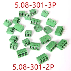 50/100 PCS KF 2P 3P Screw Wire Terminal Block KF128-2P KF128-3P Pitch 5.0/5.08mm Straight Pin Spliceable PCB Cable Connector