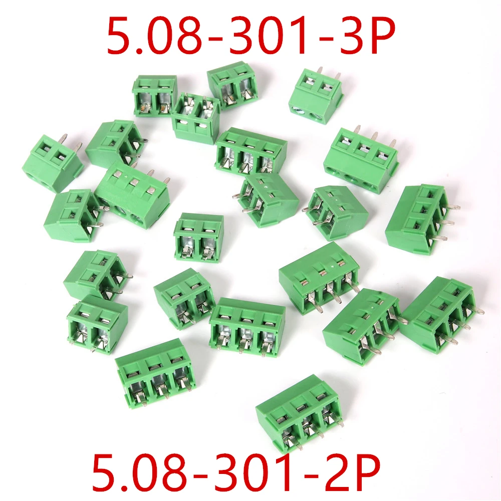 50/100 PCS KF 2P 3P Screw Wire Terminal Block KF128-2P KF128-3P Pitch 5.0/5.08mm Straight Pin Spliceable PCB Cable Connector