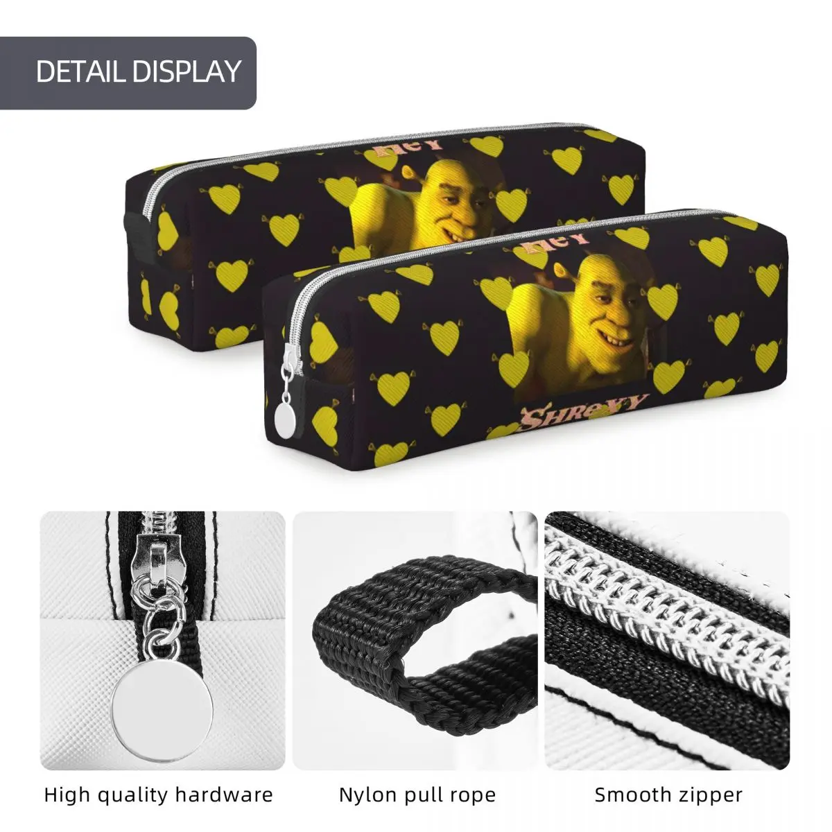 Imagem -05 - Hey Shrexy Meme Lápis Cases Lápis Exclusivo dos Desenhos Animados Pen Box Crianças Grande Bolsa de Armazenamento Escritório Papelaria Presente