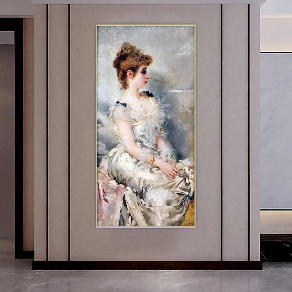 Vittorio Matteo Corcos “ Young Woman ” Canvas Oil Painting Aesthetics Picture Wall Artwork Decor Home Living Room Decoration