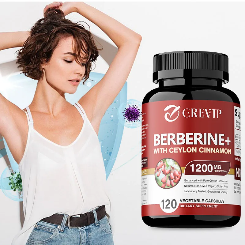 

Berberine with Ceylon Cinnamon Capsules - Immune Support, Appetite Control, Healthy Weight Management, Digestion Support