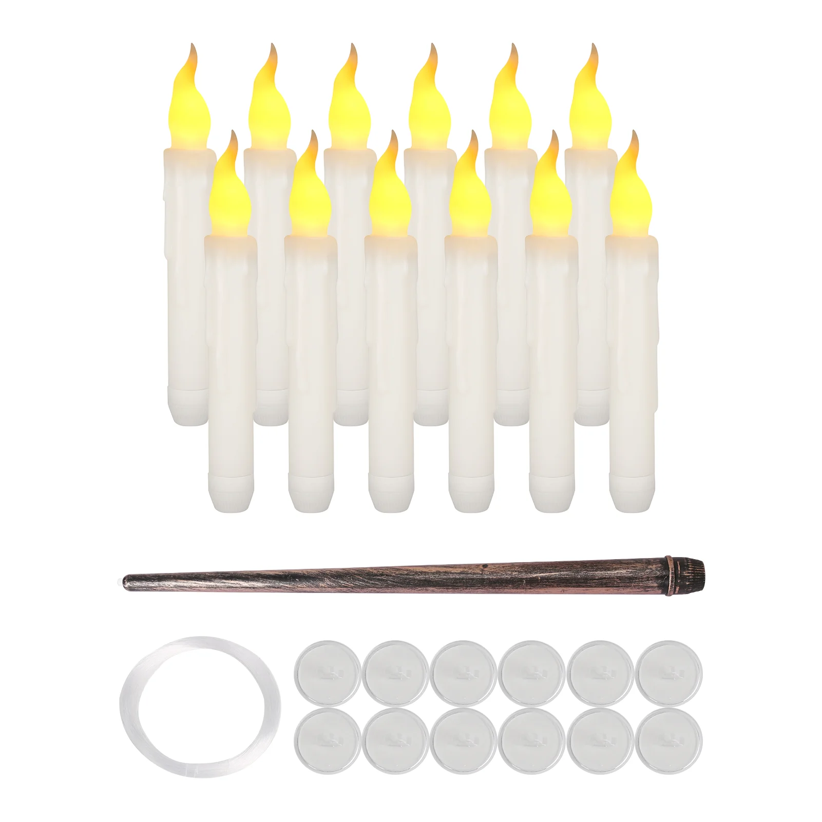 Halloween Floating Candles with Magic Wand Flickering Warm Light LED Flameless Candle Taper Candles for Christmas Party Home Party Decor - Image 8