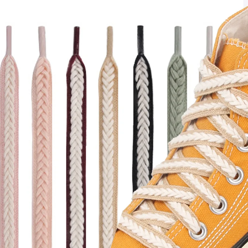 

Mai Sui Shoes Rope Fried Dough Twists Knitted Band Cotton Edge Bicolor Flat Top Suit Casual Sports Lace
