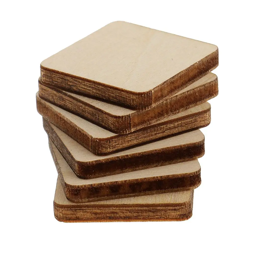 Unfinished Wooden Sheet Blank Plaque Basswood Craft Block for Art Projects DIY Model Building