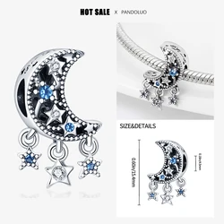 2023 vendita calda 925 argento stelle modello forma di luna perline di fascino adatto Pandora braccialetto originale donne ciondolo perline gioielli fai da te regalo