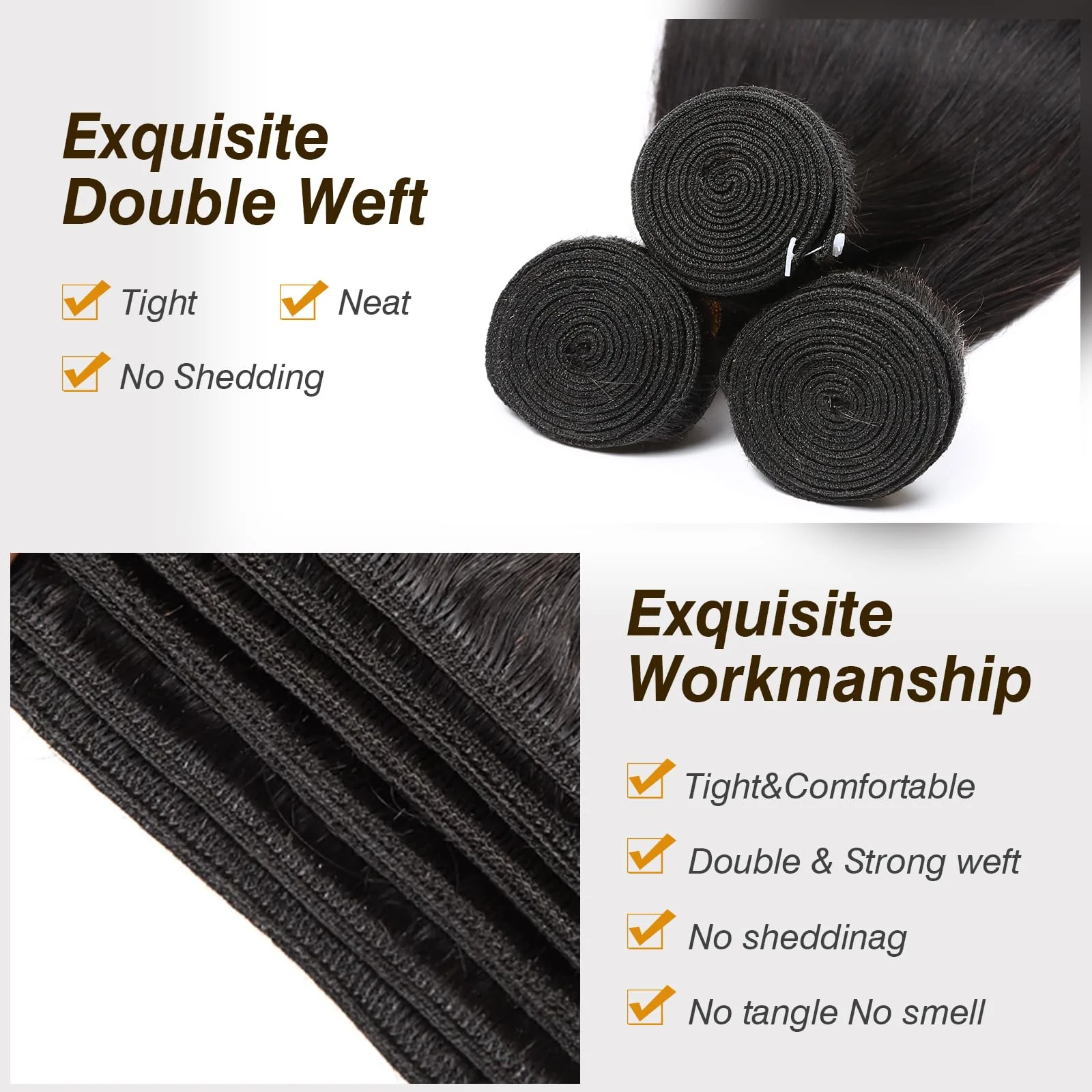 12A급 인모 바디 웨이브 100% 미가공 생인모 여성용 내추럴 블랙 20/22/24인치 무료배송