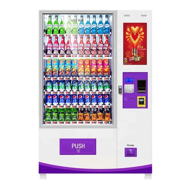 24H Unattended Snack Drink Vending Machine Safety Glass 110V for University Easy Daily Cleaning and Surface Maintenance