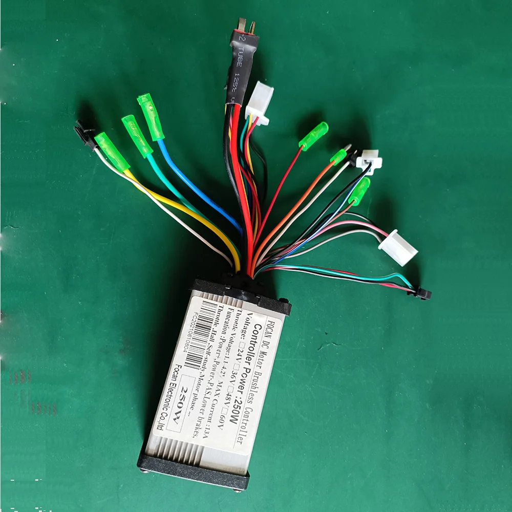 FOCAN Brushless Speed Controller for 36V 48V 250W Scooter E-bike Electric Motor with T power plug