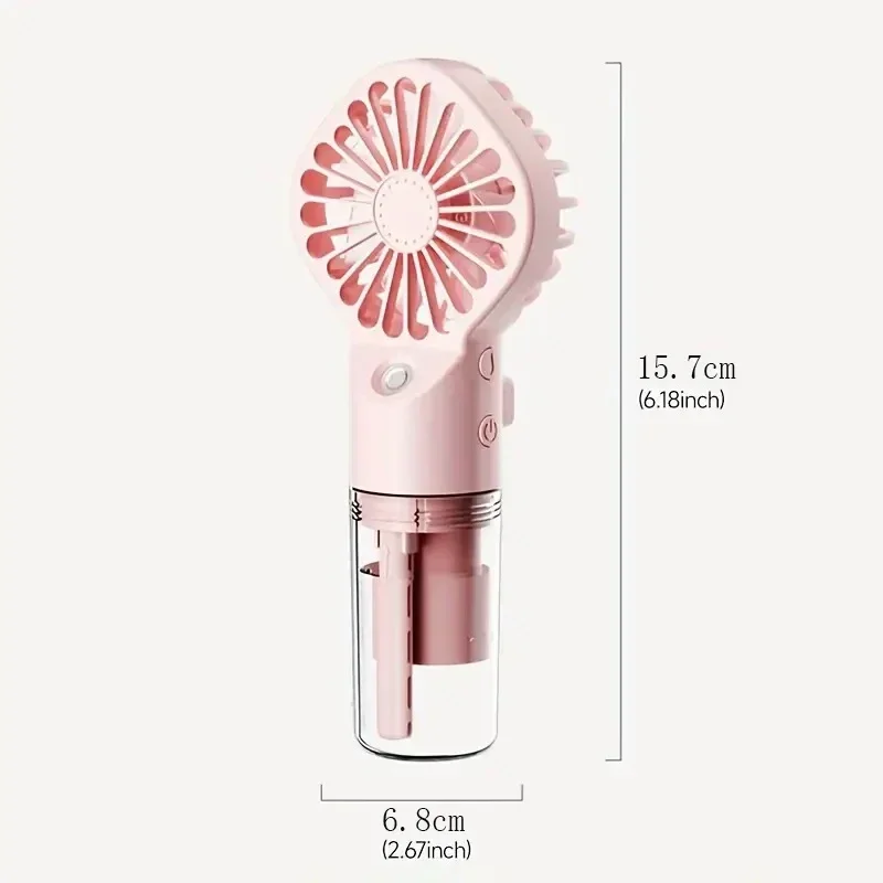 Portable Rechargeable Handheld Misting Fan - Battery operated USB rechargeable mini face steamer fan for travel and outdoor use