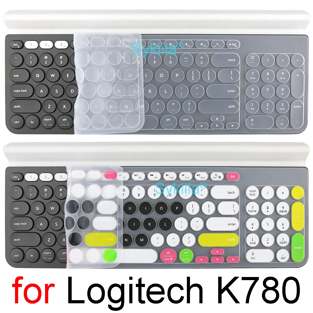 

Чехол для клавиатуры K780 для Logitech K780, беспроводной Bluetooth, прозрачная прозрачная черная пленка, силиконовый защитный чехол из ТПУ, тонкий чехол