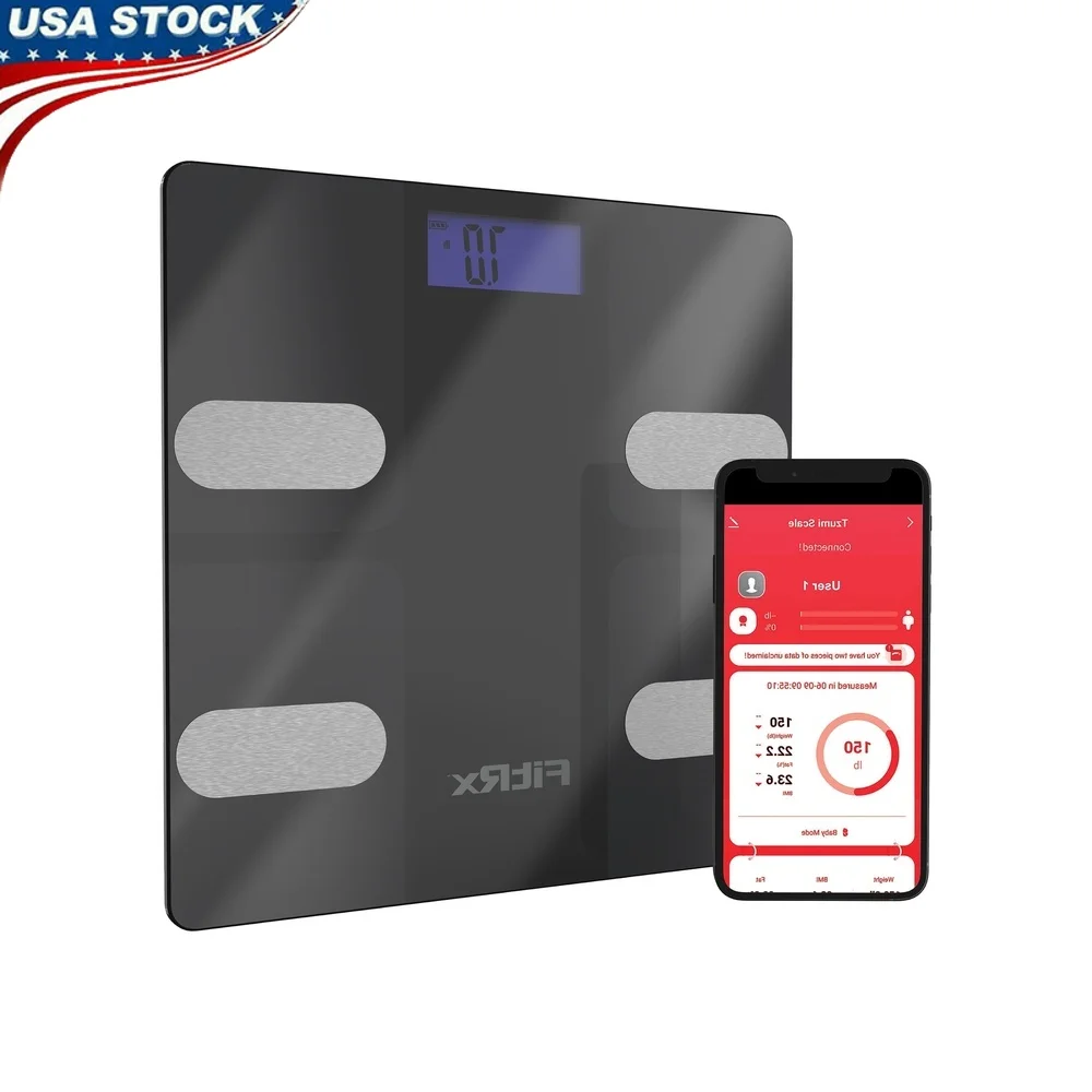 

Умные весы с Bluetooth, цифровые весы для тела, измерение веса, BMI, BMR, отслеживание жира в организме, поддержка приложения для семейных данных