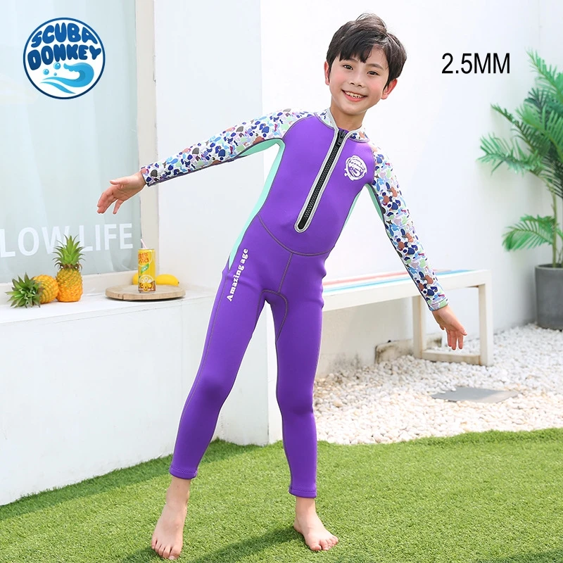 2.5 MILLIMETRI Per Bambini Tutto Il Corpo Tenere Al Caldo Kayak Pesca Subacquea Snorkeling Swim WetSuit Neoprene Sport Acquatici Scuba Drift Diving Suit