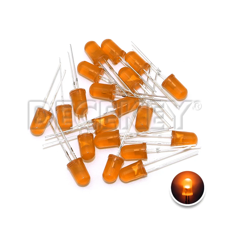 5mm Lamp Light Emitting Diode Bulb Indicator White Red Blue Green Orange Yellow 3V DIY Set Assorted 5mm Diffused LED Diode Kit