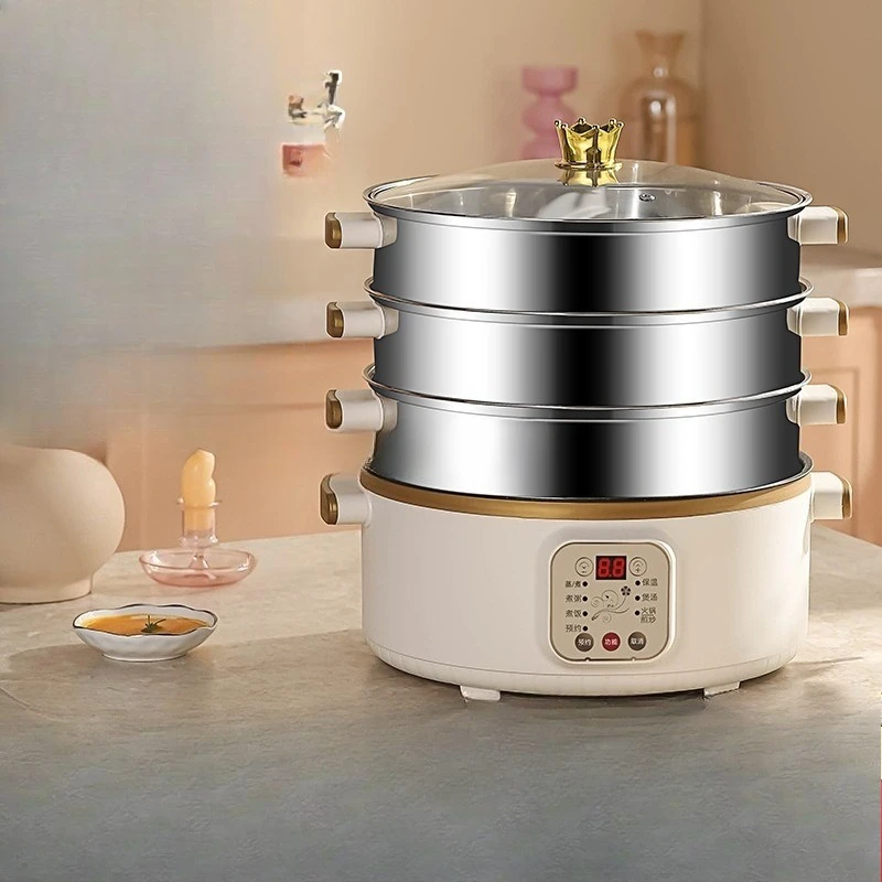 

regular household appointment cooking three-layer electric steamer integrated saucepan small multi-functional electric steamer