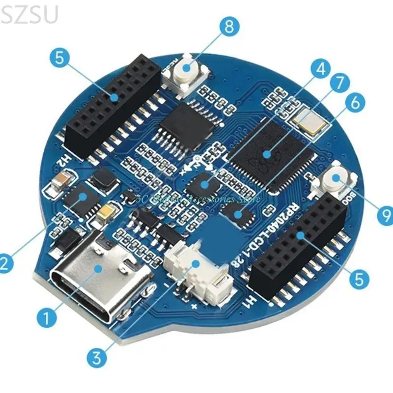 SZSU 1.28inch LCD Display Modulee Round RGB 240x240 GC9A01 Driver Adapters Board