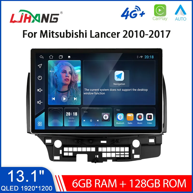 

LJHANG Android 13 Car Multimedia Player For Mitsubishi Lancer 10 2007-2013 13.1 Inch Radio GPS Navigation Video Car Stereo DSP