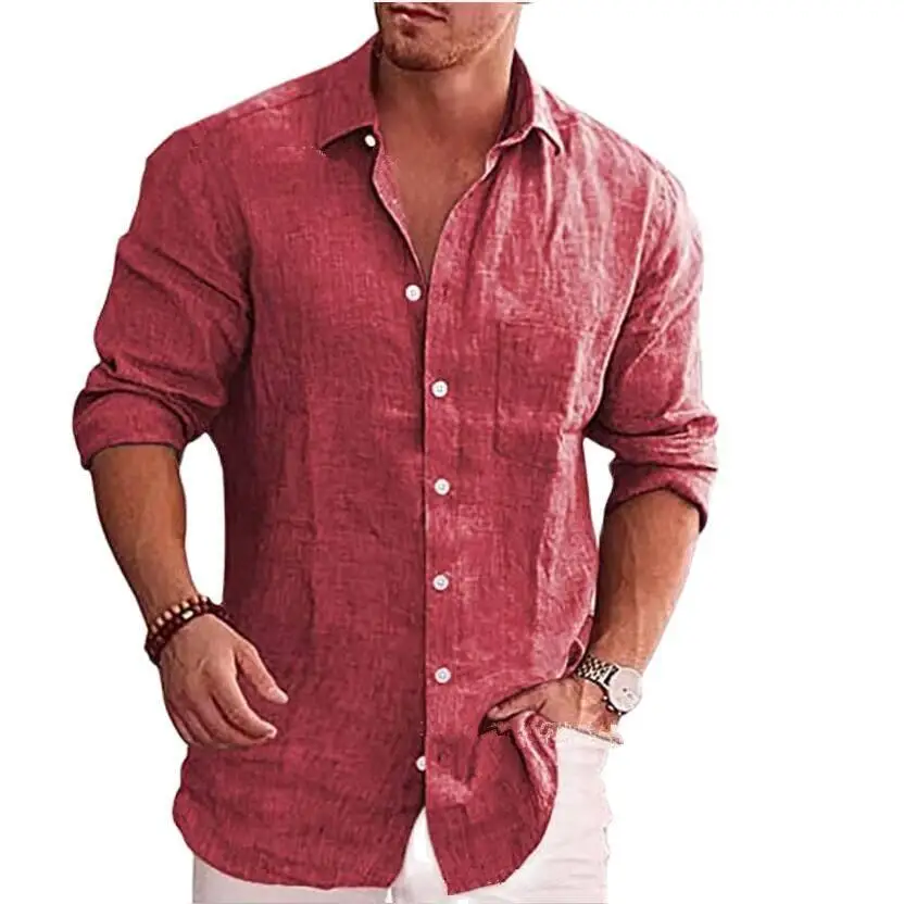 

Men's Collar Long Sleeve Casual Shirt Standard Fit Polyester Breathable Comfortable Standard Thickness Polyester Fiber
