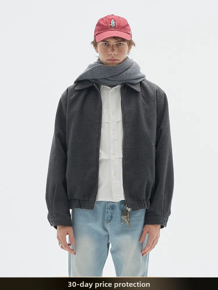 

Ретро-кардиган в японском стиле, однотонный, свободного кроя, с длинными рукавами, отложным воротником, осеннее модное брендовое шерстяное пальто