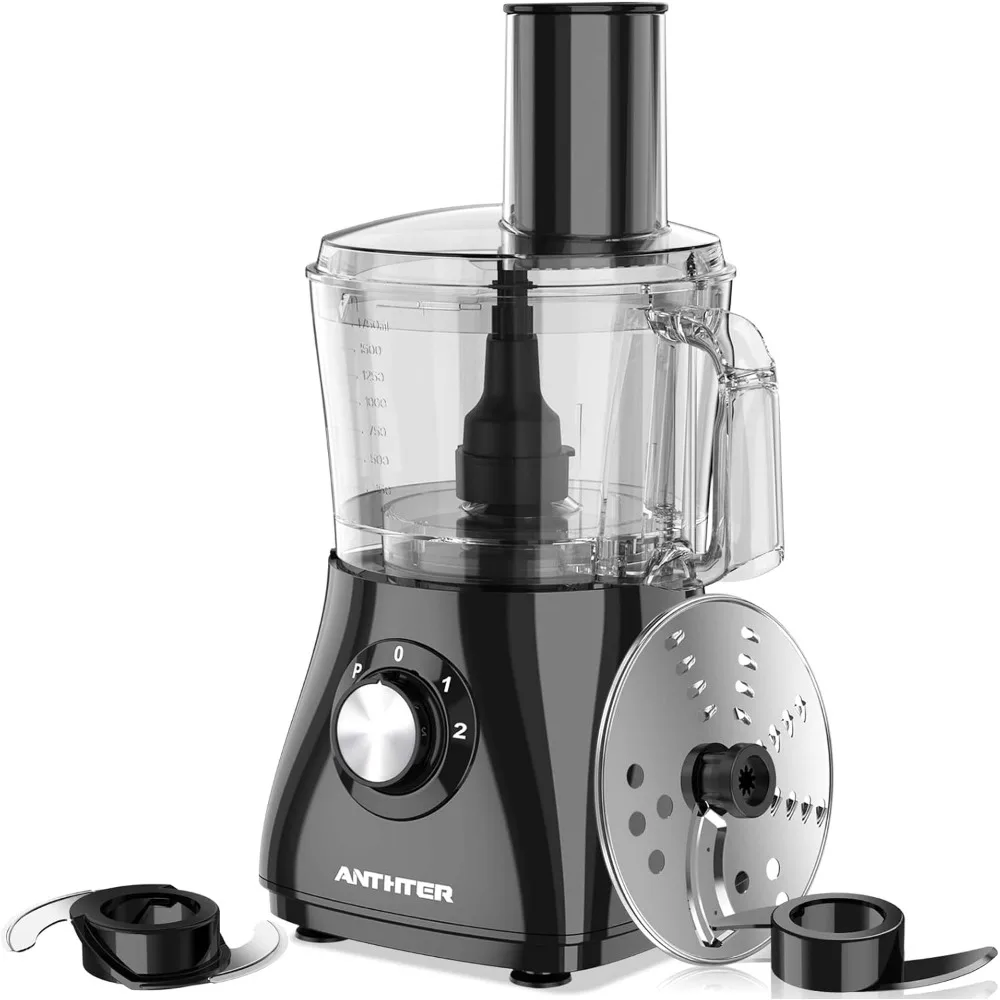 

600W Professional Food Processor - 7 Cups, Reversible Discs, Blades for Chopping, Slicing, Purees & Dough