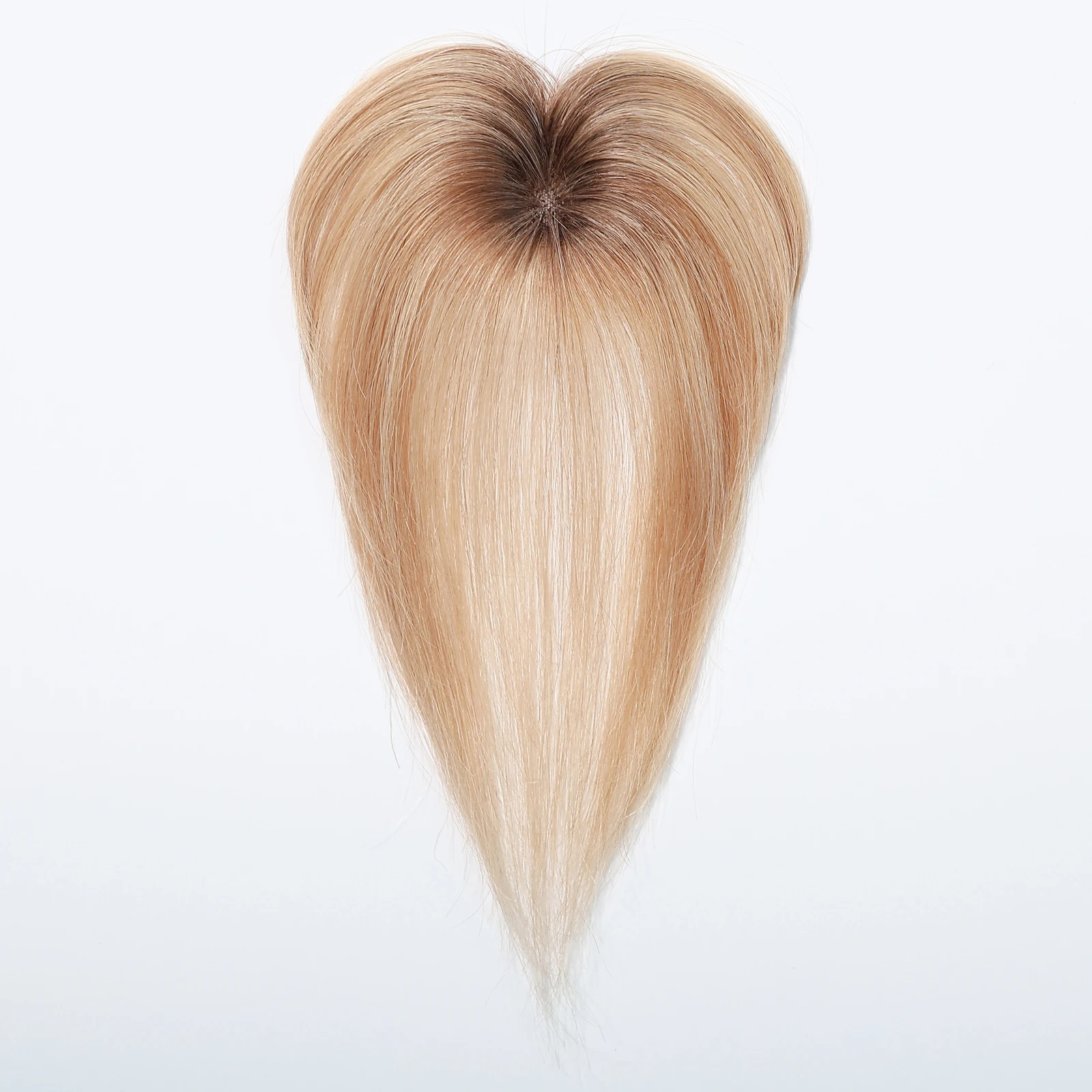 Ombre Brown to Blonde Clip in Bangs 100% Real Human Hair Bangs Hair Pieces Blonde Human Hair Topper With Bangs for Women 10 Inch image 5