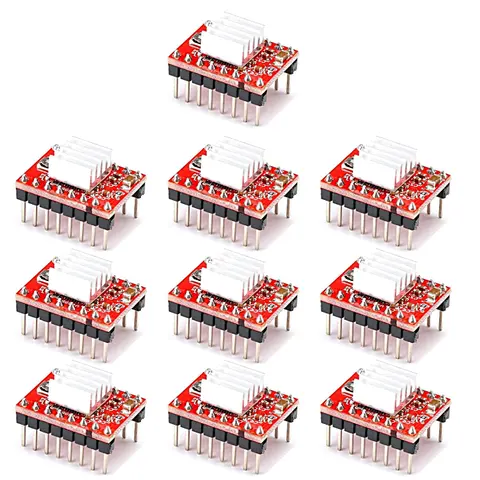 Parti della stampante 3D da 10 pezzi A4988 DRV8825 Driver del motore passo-passo con dissipatore di calore per SKR V1.3 1.4 GTR V1.0 RAMPS 1.4 1.6 MKS GEN Board