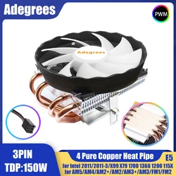 CPU Cooler 3Pin 4 Heat Pipes 120MM Cpu Fan For Intel LGA 1366 1150 1151 1155 1156 1200 1700 2011 X79 X99 AM3 AM4 AM5