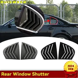 Car Rear Window Shutter Cover Trim Window Louver Side Vent Trim For BMW 5 Series E60 2004-2010 Auto Accessories Gloss Black