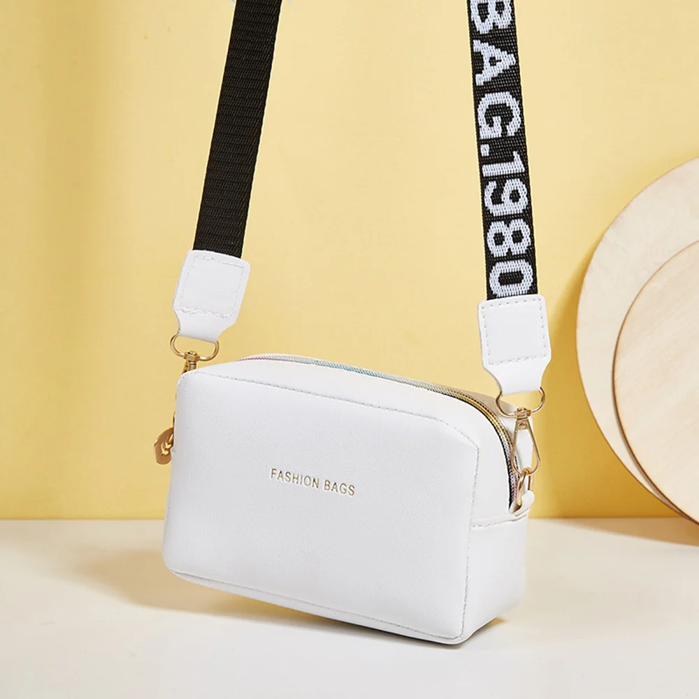 Simple Crossbody Bag Zipper Letter Soft Shoulder Bags Cross Square Small Bag Solid Color Messenger Handbags Fashion Women'S Bags