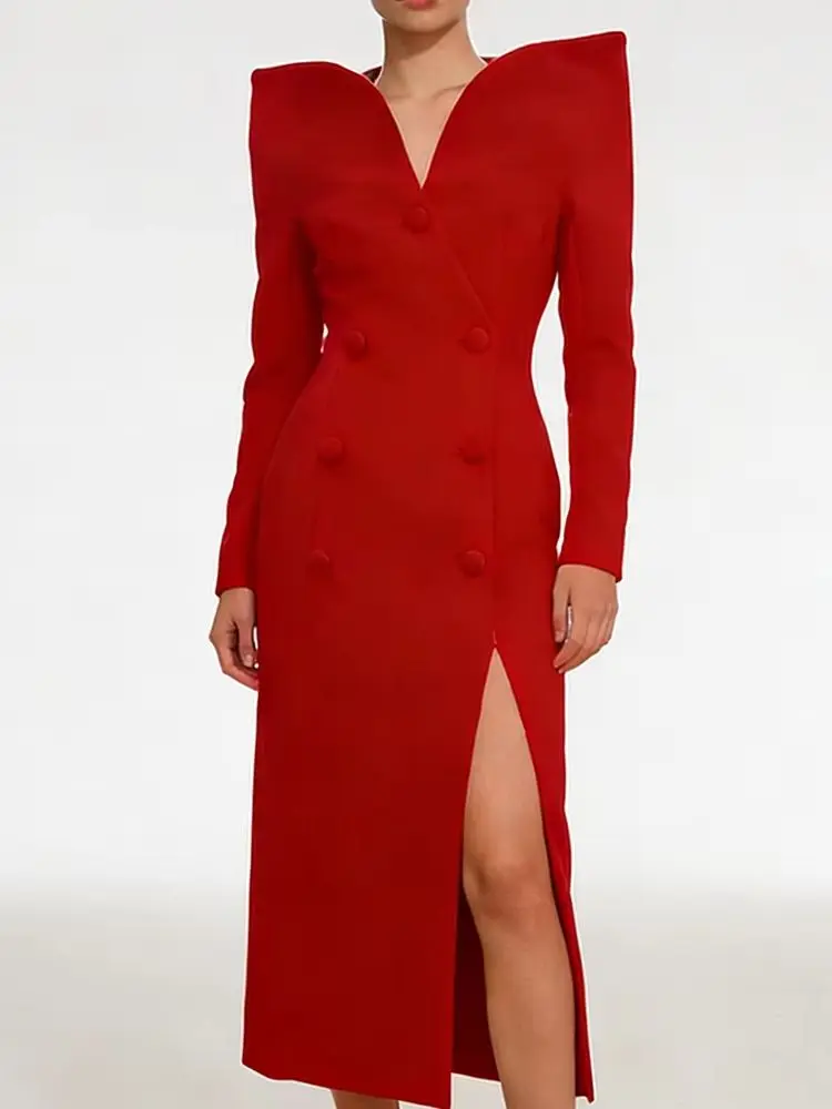 HIGH QUALITY Newest Fashion 2025 Designer Women's Stand Collar Long Trench Overcoat