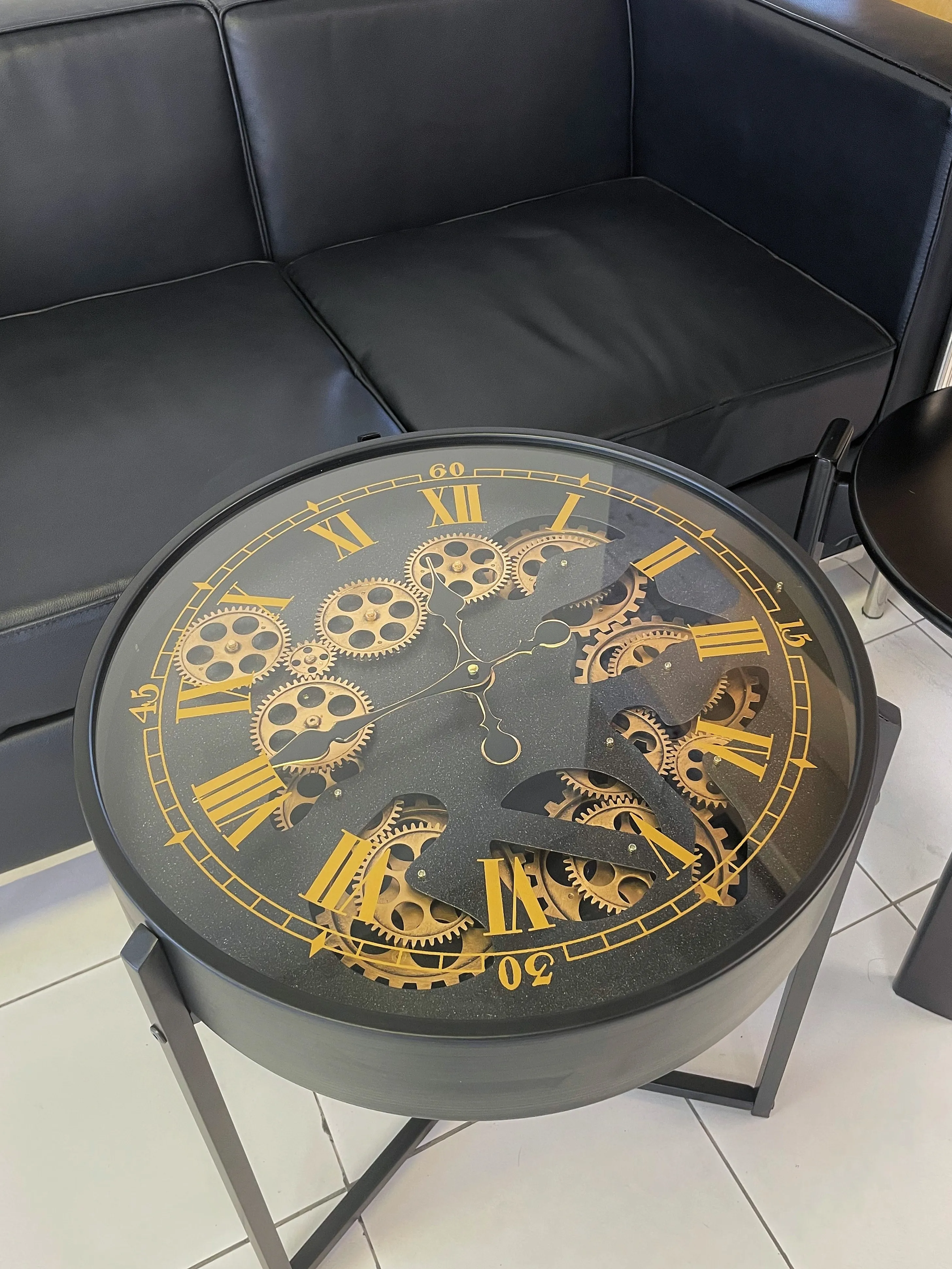 Retro high-end light luxury watch gear living room sofa side small coffee table