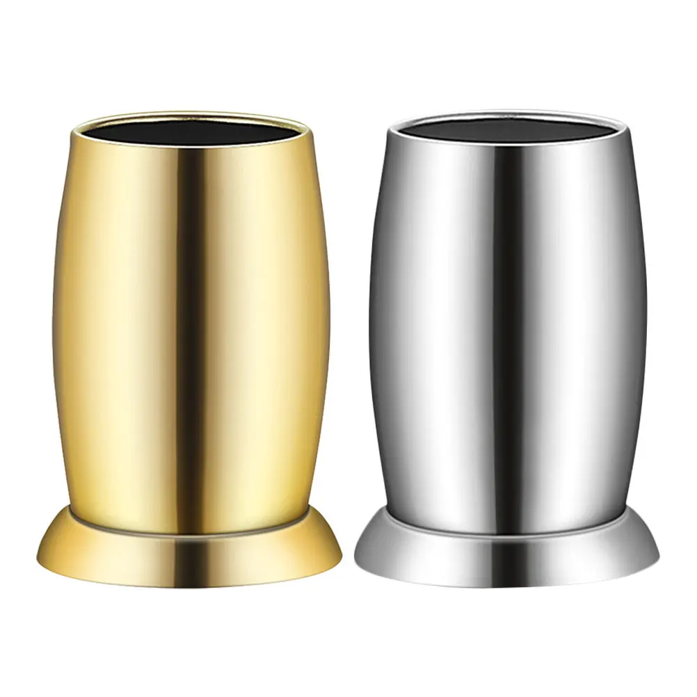 

2 pcs Stainless Steel Pen Holder Multifunctional Desktop Organizer For Office Home Brush Container Cutlery Caddie