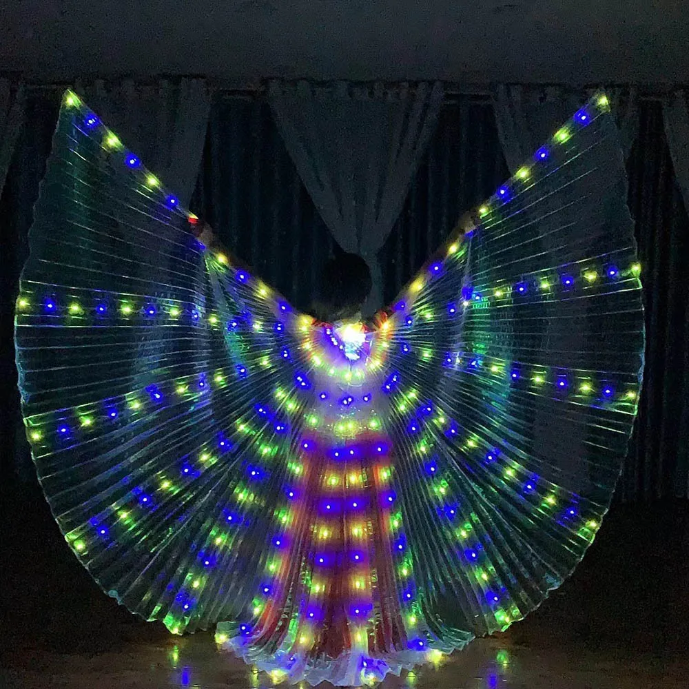Led wing props belly dance oriental dance egypt india show color changing remote control through cosplay