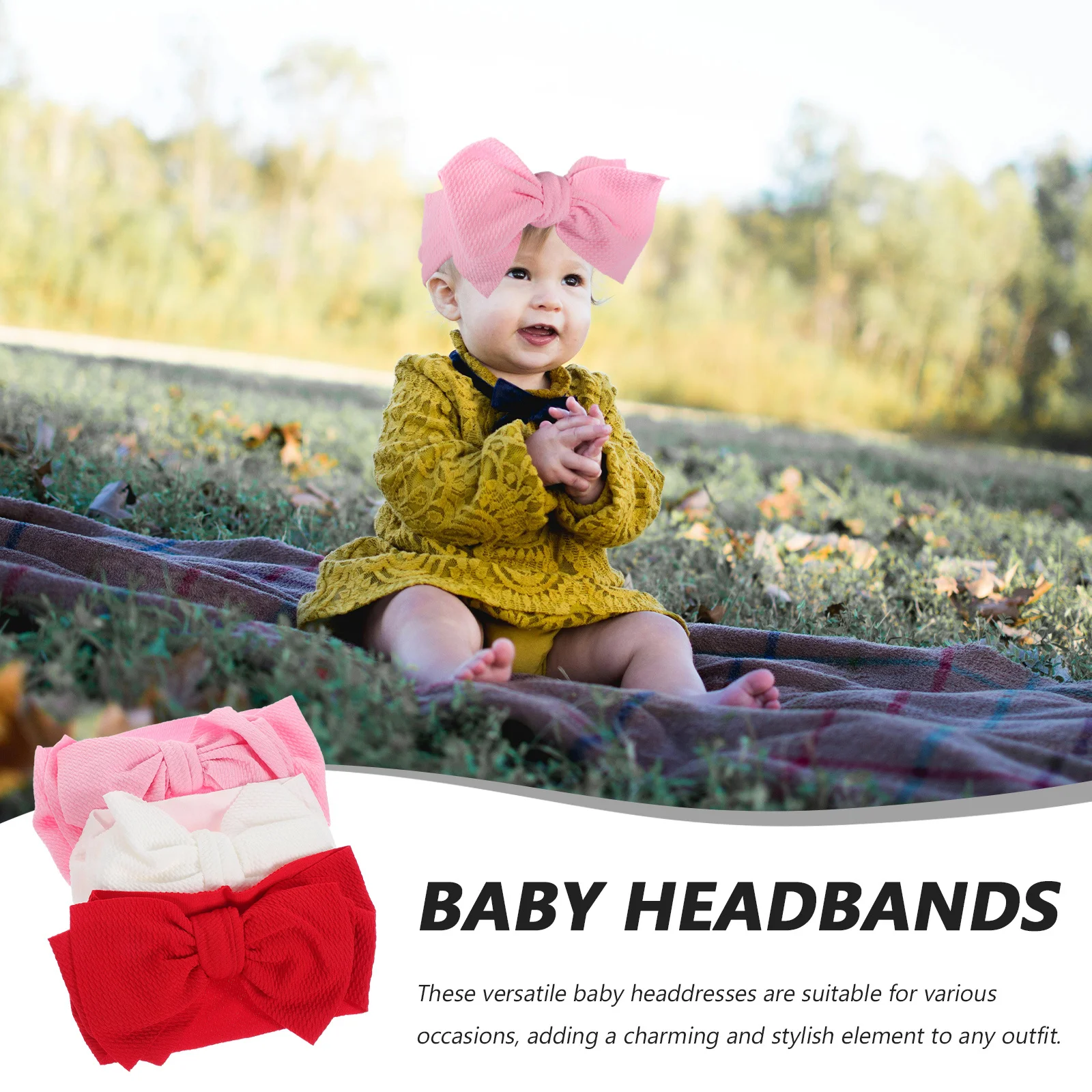 

3Pcs Baby Headband Newborn Fabric Hair Band Versatile Durable Toddler Headbands for Various Occasions Baby Headbands