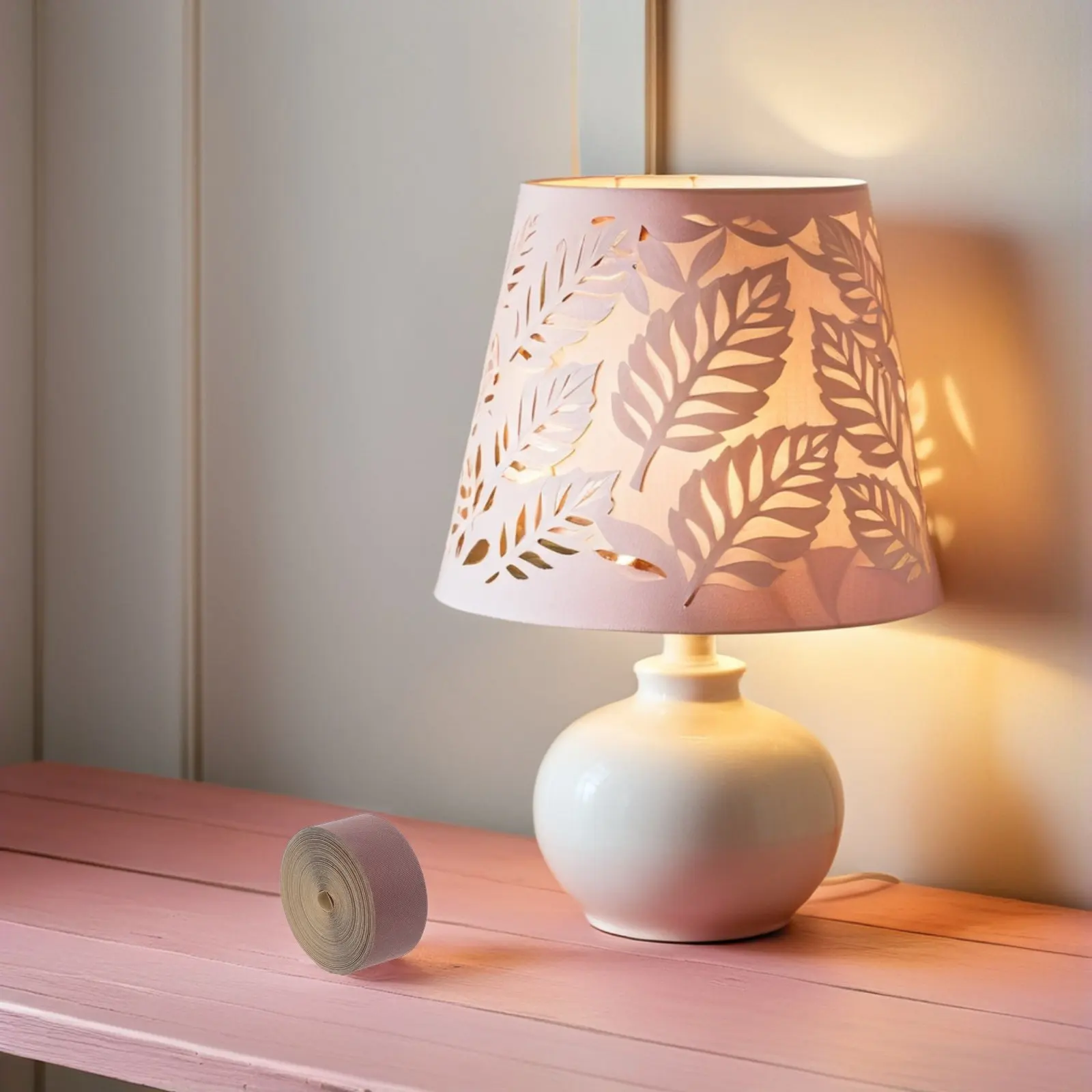 1 Roll Lampshade Edging Tape 6M Self Adhesive Cloth Strip Lamp Shade Repair Decoration Light Cover Banding Strip for Home Use