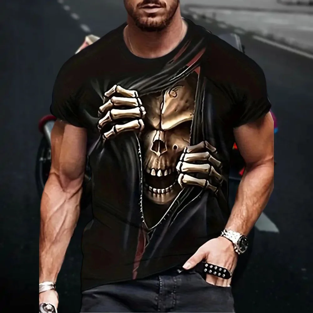 

Men's Unique Tech-Infused New Summer Moto 3D Athletic Adaptive Fit Quick-Dry Tee Stand out in Scorching Riding Adventures