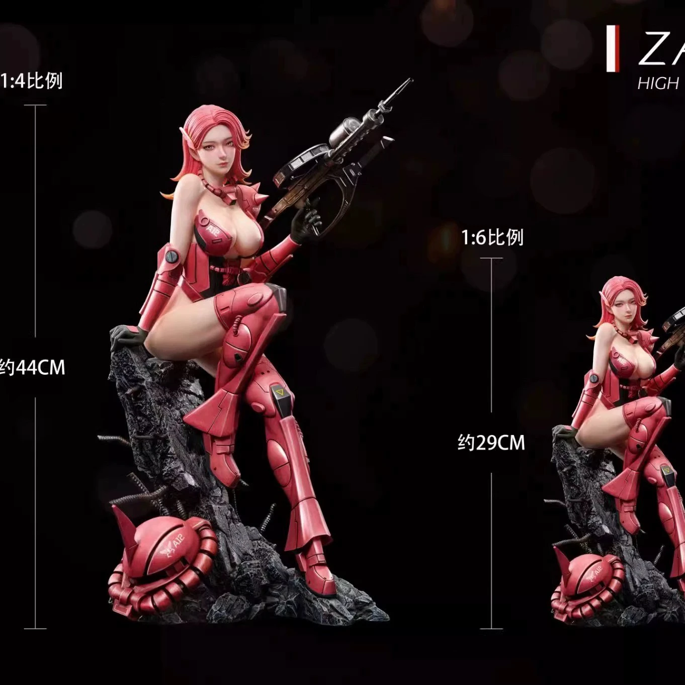 Zaku Girl Figure Ms-06s-Ca Action Figures Suit Ragazze Figurine Statua Modello Collezione di bambole Decorazione da scrivania Giocattoli Regali di compleanno