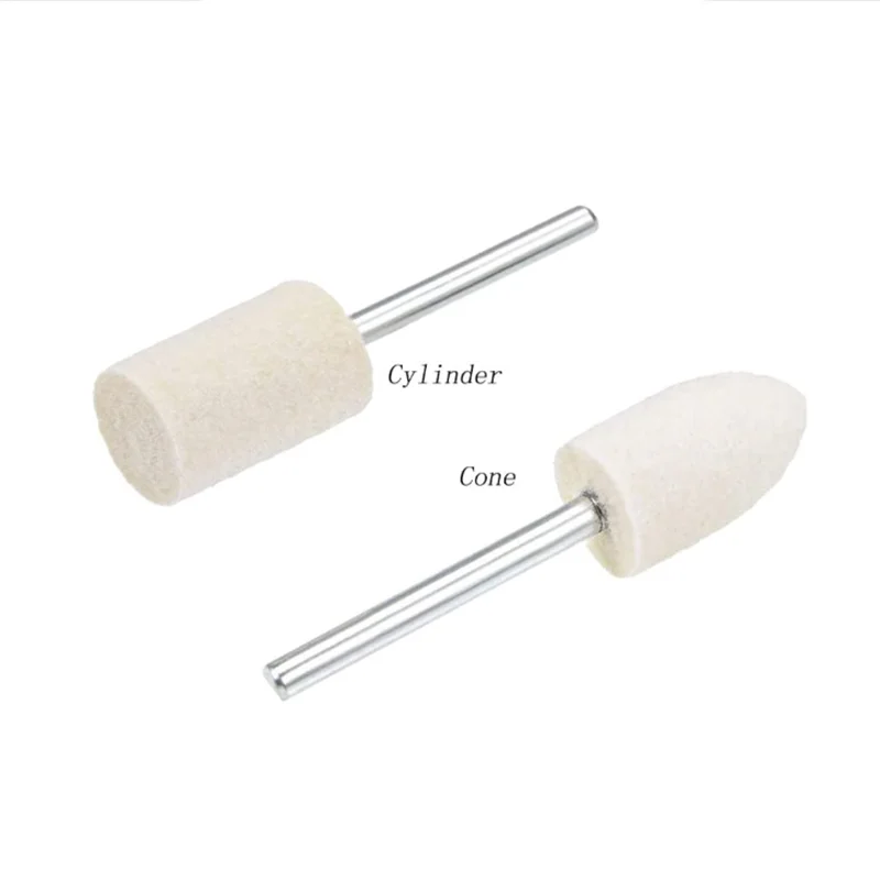 5Pcs Wool Polishing Wheels For Dremel 2.35mm/3mm Shank Felt Buffing Pads Jewelry/Metal Polishing & Rotary Tool Accessories