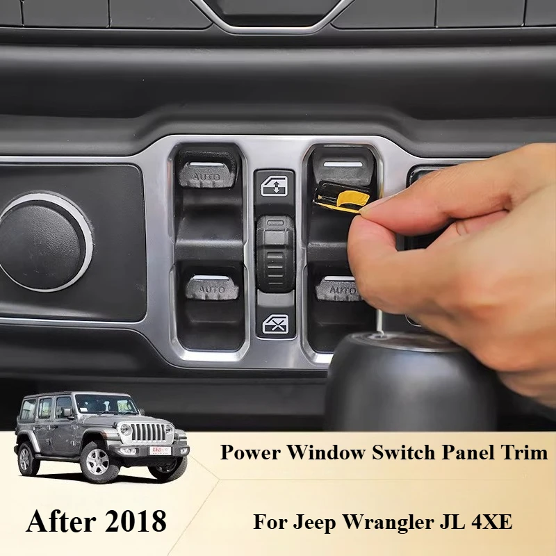 Custom Fit Window Control Switch Trim for Jeep Wrangler JL 4XE 2018+ Interior Modified Accessories Car Accessories Tools view 3