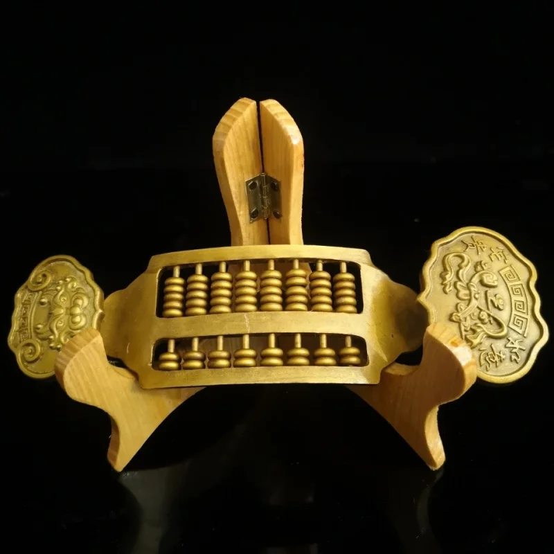 

Solid Brass Abacus Ornament Wishing Abacus Ornament Fortune-Attracting Antique-Style Abacus with Stand for Home Decor
