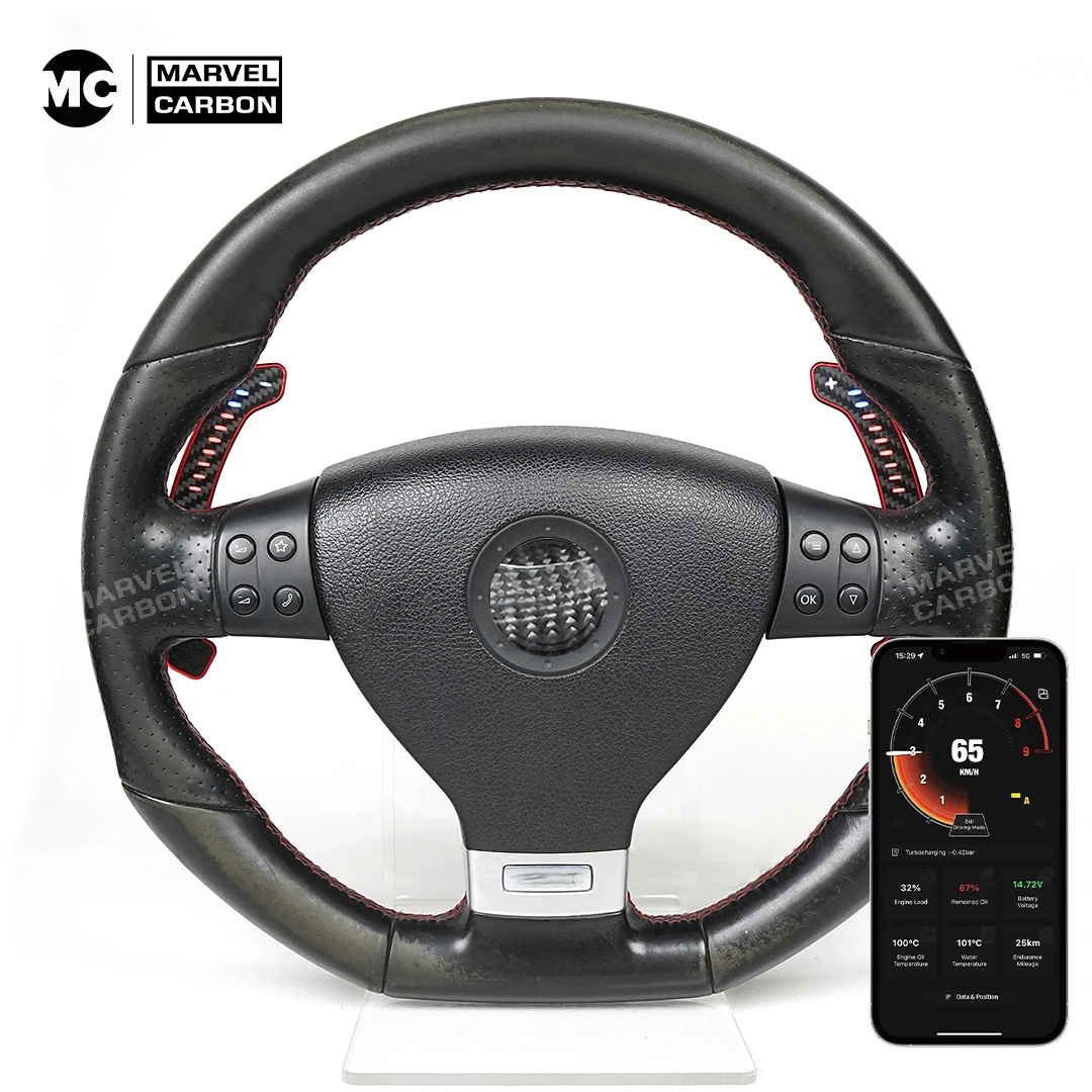 MC LED Carbon Fiber Steering Wheel Magnetic Paddle Shifters Extension,For A90 Supra MK5 Magnetic Attraction Function