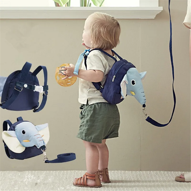 

Kids Anti Lost Backpack Safety rope Cute Elephant Design Baby Walking Harness Toddler School Bag Preschool Outdoor Travel