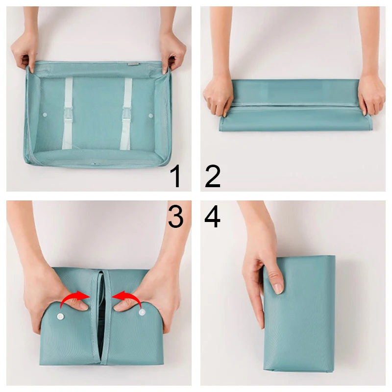 Conjunto de cubos de embalagem de 7 peças para organizador de bagagem resistente de viagem com bolsa de higiene pessoal, presente perfeito para itens essenciais de viagem!