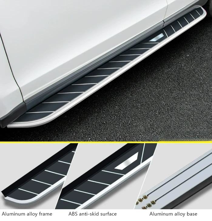 2PCS Side Step Accessories Fit for JEEP RENEGADE 2015-2025 Running Board Padel Step Bar Aluminum All Black (with Bracket)