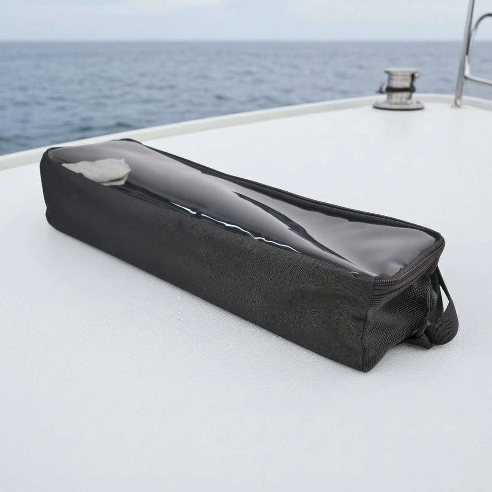 

Snorkel Gear Bag 600D Oxford Cloth Dive Mask Bag Snorkel Mask Case Transparent PVC Panel Goggles Pouch Mesh Ends for Divers